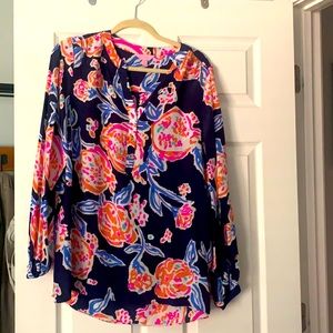 Lilly Pulitzer blouse, size XL, . 100% silk!